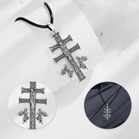Merryshine 18k plaqué or prêtre orthodoxe croix 925 en argent sterling hommes colliers croix hommes