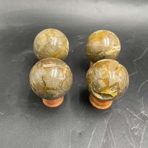 Sphère de pierre de dragon septarée, boule de cristal naturelle, pierre fossile polie, motif unique, diamètre 5 cm - Product Image 2