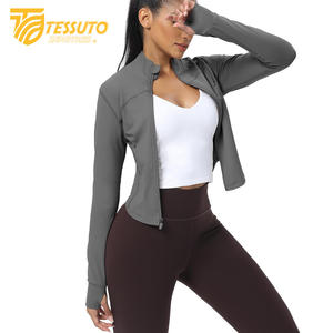 Women's Lightweight Long Sleeve UPF 50+ Hoodie Breathable Full Zip Winter Workout Sun Protection with <b>Stand</b> Collar - Product Image 4