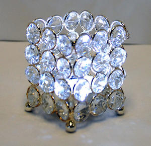 Nouveaux supports votifs de photophore perlés en cristal de métal décoratif pour la décoration de fête d'événement - Product Image 5