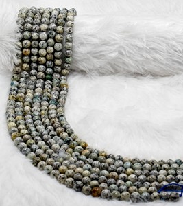 Piedras Preciosas Curativas Auténticas de Calidad Natural, Jaspe K2, Cuentas Redondas de 8 mm para la Fabricación de Joyas de la Marca Anshul Impex - Product Image 2