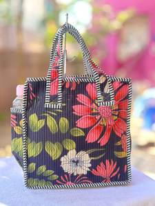 Bolsa de Compras de Algodón para Mujer, Bolsa de Hombro Acolchada Estampada, Bolsa de Playa Grande de Algodón Acolchada para Mujer, Hecha a Mano - Product Image 2