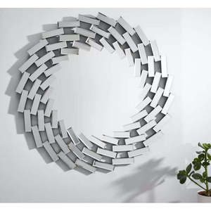 Espejo de Pared Decorativo Veneciano de Lujo para Interiores de Hogar, Cristal con Marco de Metal (Aluminio y Hierro) para Interiores de Hotel - Product Image 1