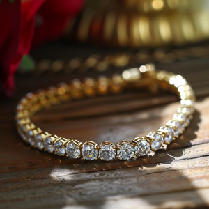 VVS 925สเตอร์ลิงเงินผู้ชายเทนนิสสร้อยข้อมือทองคำโรสโกลด์ชุบเพชร VVS Moissanite สร้อยข้อมือเพชร - Product Image 3