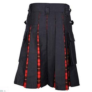 Vintage Rose Tartan pour hommes Tartan écossais utilitaire Kilt moderne avec poches-taille et longueur sur mesure - Product Image 5