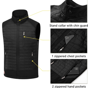 Gilet bouffant en toile écologique pour hommes automne résistant à l'eau fermeture éclair sans manches chaud décontracté travail sport voyage vêtements d'extérieur - Product Image 2
