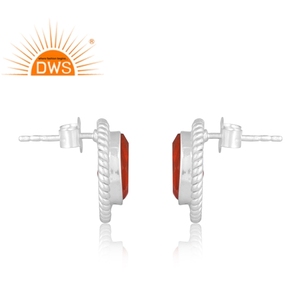Nouvelle tendance Design en argent Sterling naturel Bio Morganite Doublet Quartz pierres précieuses boucle d'oreille Design personnalisé bijoux pour femmes - Product Image 4
