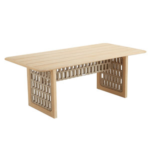 Set da Pranzo Moderno RIVA per Esterni, Tavolo e Sedie in Teak per 6 Persone con Cuscini Resistenti per Uso in Giardino - Product Image 6