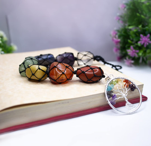 Prix de gros ornements de voiture à sept chakras pour reiki ornement suspendu de voiture à pierres précieuses de guérison et pendentif arbre de vie. - Product Image 3