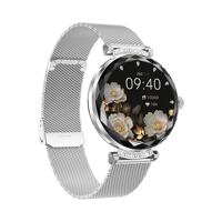 Montre connectée AMOLED pour femme avec appels Bluetooth, moniteur d'oxygène sanguin, fréquence cardiaque, suivi d'activité, calendrier, accessoires de bracelet intelligent HW015