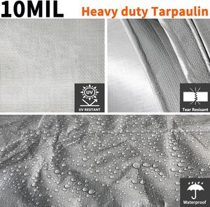 Lona de Poliéster Plateada, Resistente, de Alta Resistencia, Impermeable, para Exteriores - Product Image 4