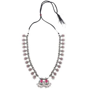 Bijoux anciens indiens perles de cristal oxydées en argent pendentif demi-lune collier de brins bijoux de mariée pour femmes - Product Image 4