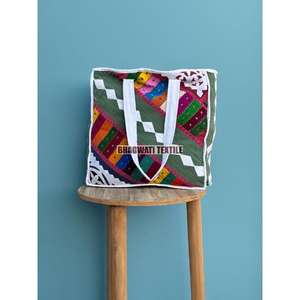 Sac fourre-tout matelassé en coton imprimé multicolore pour femmes pour l'été Usage quotidien Shopping Épicerie Plage Voyage-Vente en gros Cadeau parfait - Product Image 3