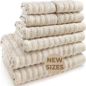 Ensemble de serviettes personnalisées de qualité supérieure 100% coton blanc biologique serviette de bain d'hôtel Durable couleur personnalisée taille et Style ODM imprimé - Product Image 1