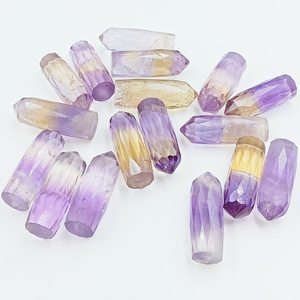 Natural Ametrine Faceted Pencil Shape Carved Gemstone Beads for Jewelry Making 7x20mm Carving <b>Healing</b> <b>Crystal</b> Charms Wholesale - Product Image 2