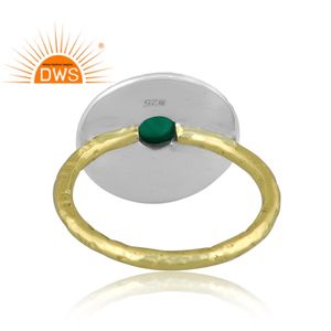 Latest Design 18K Gold Plated Natural Green Onyx Gemstone <b>Adjustable</b> <b>Ring</b> Demi Fine Jewelry For Women Gift For Her - Product Image 4