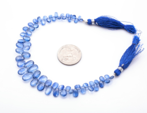 Elegant <b>Long</b> Natural Blue Stone <b>Pendant</b> Necklace With Subtle Design For Modern And Classic Style Women's From India - Product Image 5