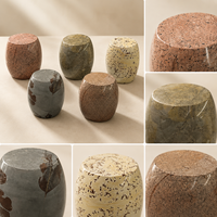 Tabouret rond en cristal naturel sculpté à la main, petit ornement décoratif en pierre polie, mini figurine pour la maison ou le bureau