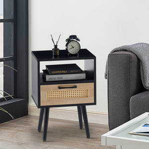 Table de chevet en bois massif antique de luxe 11.81 ''W ACACIA et pin pour chambre ou appartement meubles de maison - Product Image 1