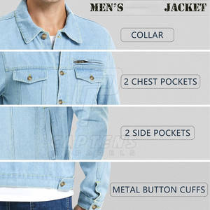 Chaqueta vaquera hecha a medida, diseñe su propio producto, chaqueta vaquera de invierno, chaqueta vaquera a prueba de viento para hombre - Product Image 5