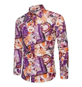 2025 mode imprimé fleuri hommes chemise à manches longues col rond printemps été décontracté T-Shirts pour les femmes - Product Image 6