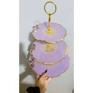 แท่นวางเค้กทำจากเรซินแบบแอบสแตรกทันสมัยสุดหรูชิ้นกลางที่สะดุดตาสำหรับอุปกรณ์ทำเค้กขนมหวาน - Product Image 5