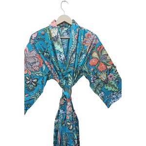 Elegante Bata Larga de Algodón para Mujer, Kimono Estampado, Camisón Colorido para Dormir, Ropa de Dormir Cómoda - Product Image 4