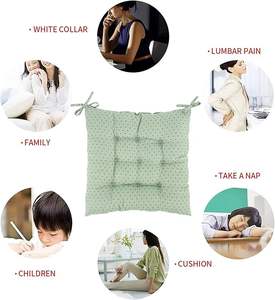 Venta caliente tela de algodón tejido grueso almohadillas cuadradas para sillas lazos duraderos almohada de comedor desechable asiento almohadas lumbares cojines de asiento - Product Image 6