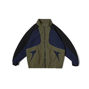 Veste coupe-vent légère pour hommes en gros | Manteau en polyester à blocs de couleurs avec fermeture éclair - Product Image 1