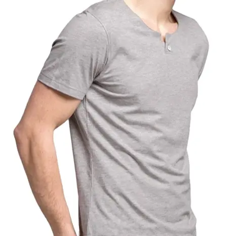 OEM Bambu Men's Casual Tee Botão Mangas Curtas T-Shirts Melhor Qualidade Por Atacado T Shirts Para Homens ODM