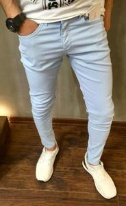 ขายส่งที่กําหนดเองบุรุษกางเกงยีนส์ลําลองสีฟ้าบางกางเกงยีนส์ธรรมดากางเกงยีนส์ผู้ชายกางเกงยีนส์รัดรูปสลิมฟิตล้างกางเกงยืดสีขาว - Product Image 3