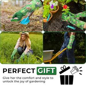 ถุงมือยาวสำหรับสวนของผู้หญิงที่มีน้ำหนักเบาพิมพ์ลายดอกไม้กันหนามระบายอากาศได้สำหรับงานสวนกุหลาบตัดแต่งกิ่ง - Product Image 3