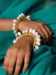 Quirky Mehendi Cowrie Jewelry Shell Bangles Assorted Bulk Bangle Sets for Wedding Parties Ramadan Diwali Return Gifts Boho - Product Image 2