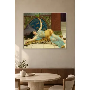 Fida Godward Femme reposant sur une peau de tigre, impression sur toile - Product Image 3