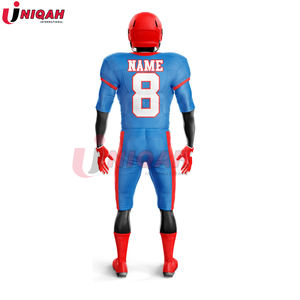 Maillots de football américain personnalisés en gros pour adultes, imprimés par transfert thermique, respirants, en polyester/coton, unisexe, tissu 140g, OEM - Product Image 2