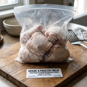 Cuisses de poulet congelées tendres avec peau - Certifiées Halal - Viande congelée en gros - Grade A - Product Image 3
