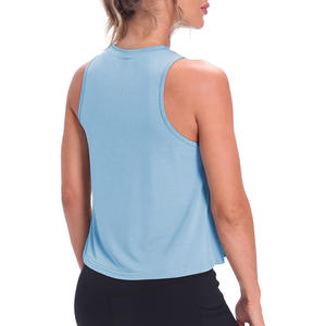 Tops cortos de entrenamiento para mujer ligeros personalizados OEM, ropa de gimnasio de verano transpirable con logotipo de etiqueta privada, Impresión de marca - Product Image 5