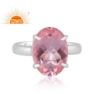 Anillo apilable de piedras preciosas de cuarzo morganita doblete de plata de ley fina superventas, joyería personalizada para mujer, regalo para ella - Product Image 3