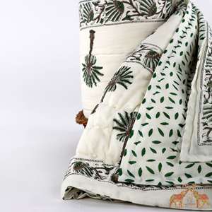 Edredón Ligero de Verano de Algodón Jaipuri con Diseño de Palmera y Manta Suave al por Mayor - Product Image 1