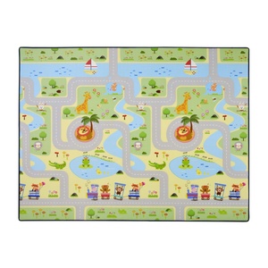 แผ่นรองเล่น XPE สองด้านสำหรับเด็กขนาด100x140X0,8ซม. แผ่นโฟมภูเขาปลอดสารพิษกันน้ำม้วนได้สีเขียว - Product Image 4