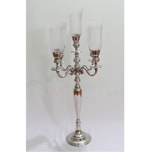 Vantage aluminium nickelé vente chaude de haute qualité fantaisie 5 lumière candélabre pièce maîtresse décoration de mariage candélabre de sol - Product Image 4