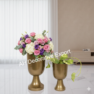 Vase à fleurs moderne en argent brillant fait à la main, pièce maîtresse décorative pour hôtel, mariage et style d'intérieur - Product Image 4