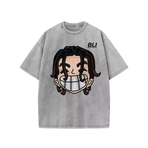 T-shirt surdimensionné en coton 100% de qualité supérieure, broderie de logo personnalisée, impression par sublimation, design de haute qualité, streetwear unisexe vintage - Product Image 1