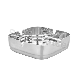 Cendrier Cendrier rond en acier inoxydable Cendrier rond à fente en cendrier Offre Spéciale en acier inoxydable classique - Product Image 1