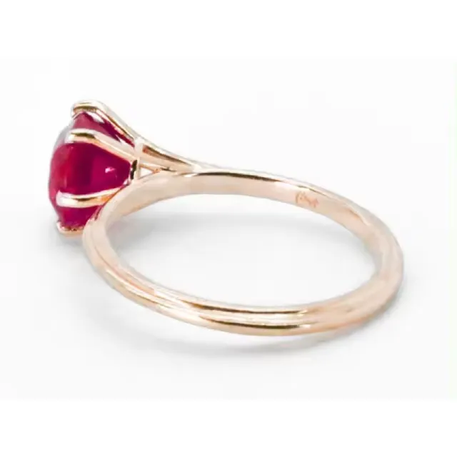 Made In Italy Fine Jewelry 2 32 Cts Heated Fine Burma Ruby 18kt Rose Gold Stackable Asymmetrical Fantasy Ethereal Cocktail Ring