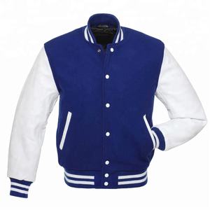Unisex Vintage abrigo de invierno negro Melton lana Varsity béisbol mangas de cuero CollegeBaseballjacket para hombres DDP envío - Product Image 6