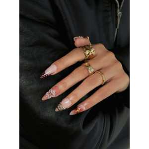 Rose Cocoa Bloom Press on Nail Art - Product Image 1