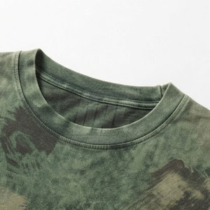 T-shirts Oversize Homme en Coton Épais Délavé à l'Acide, Coupe Décontractée Épaules Tombantes, Streetwear, T-shirts Décontractés à Motifs, Vêtements Personnalisés en Gros - Product Image 3