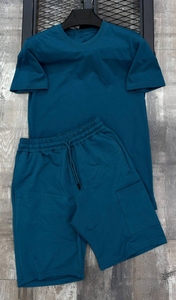 Mens Black T Shirt and Shorts <b>Set</b> Summer Casual Two Piece Outfit Soft Breathable Fabric Elastic Waist Short Sleeve Minimal Stree - Product Image 5