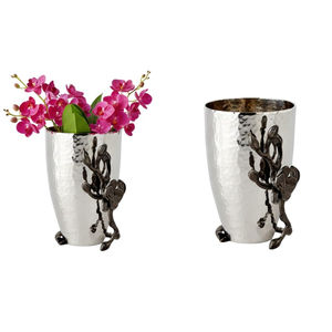 Jarrón de Flores de Hierro Dorado de Lujo con Adorno de Hojas y Pájaros, Decoración del Hogar, Jarrón Decorativo de Metal para Mesa de Salón - Product Image 3